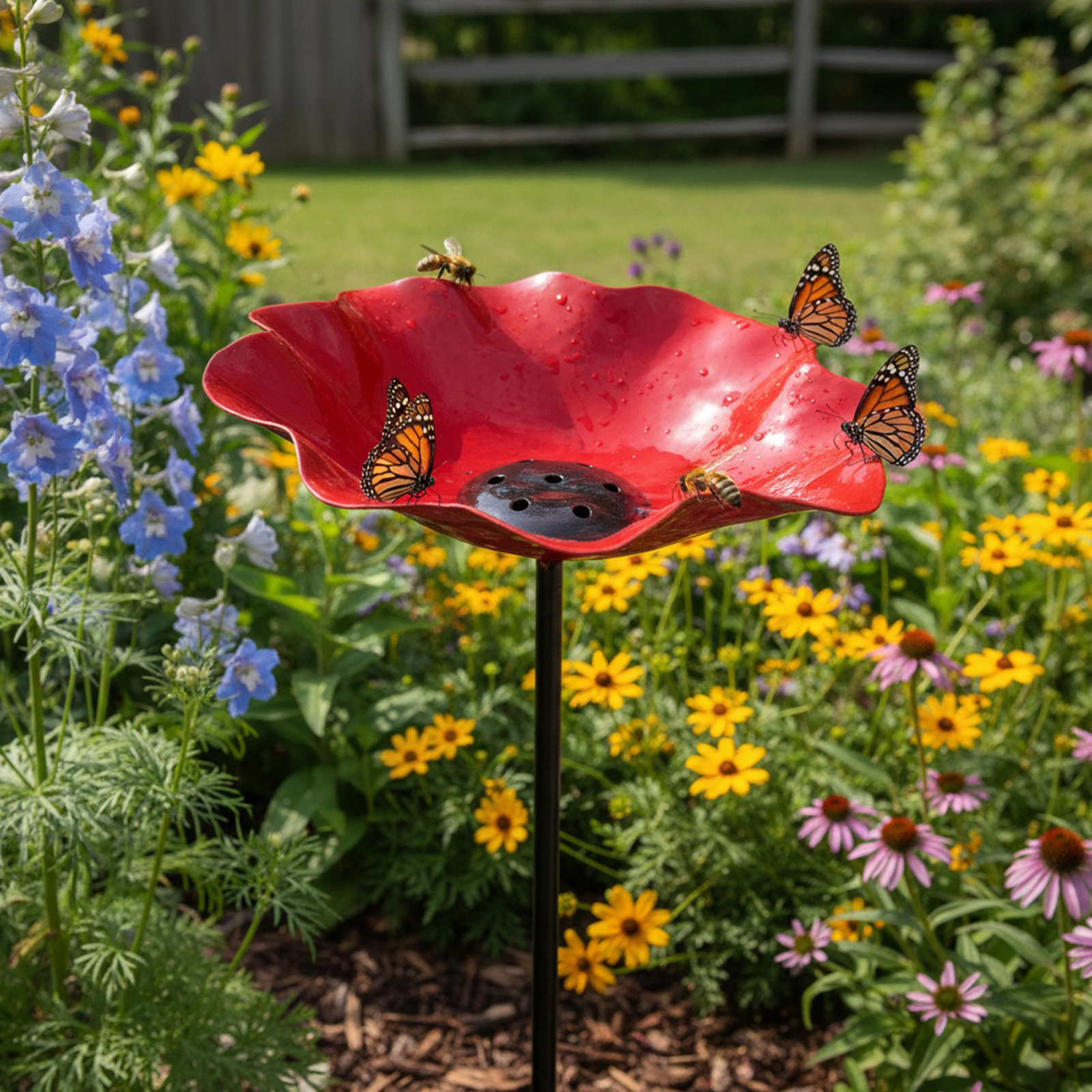 Outdoor Furniture Decor - Bee Watering Station Weather Proof Flower