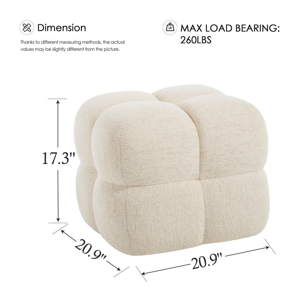 Outdoor Furniture Modern - Square Pouf Ottomans Footstool set of