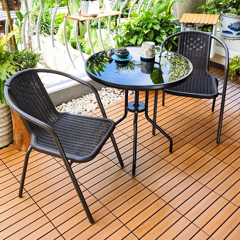 Outdoor Furniture One Piece - Outdoor balcony table and chairs three-piece