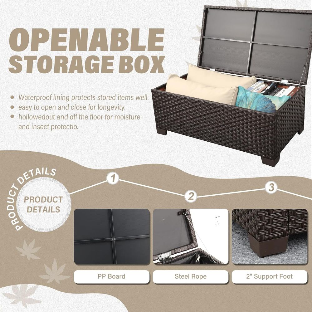 4-Piece Outdoor Patio Furnitur - Outdoor Furniture With Storage For Cushions recensie en prijs