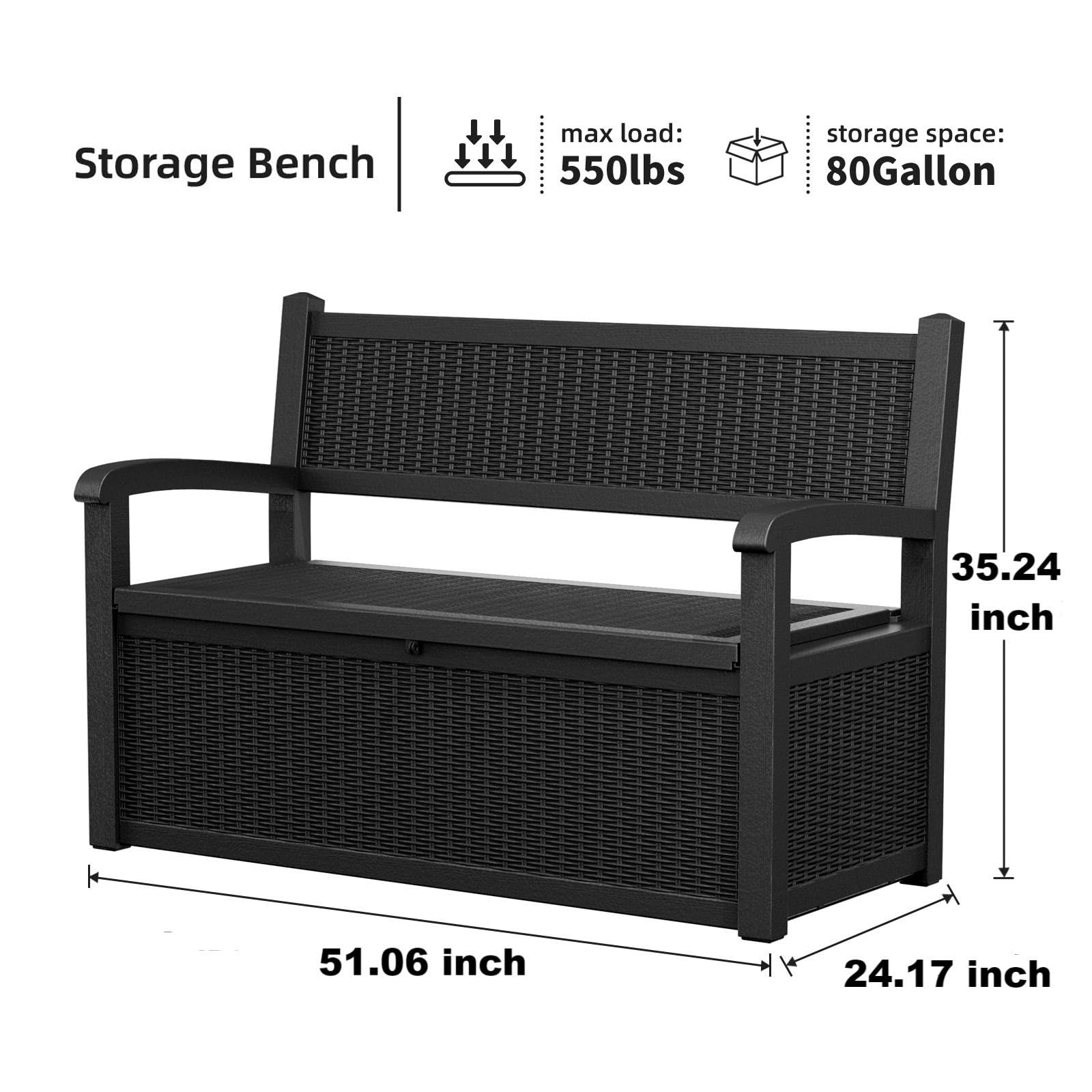 80 Gallon Outdoor Storage Benc - Outdoor Furniture With Storage For Cushions recensie en prijs