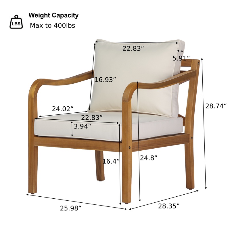 Teak Finish Acacia Wood Club C - Outdoor Furniture Teak recensie en prijs