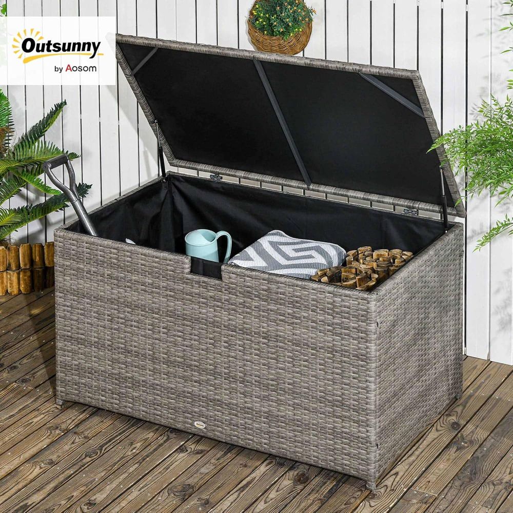 Gray 113 Gallon Rattan Outdoor - Outdoor Furniture With Storage For Cushions recensie en prijs