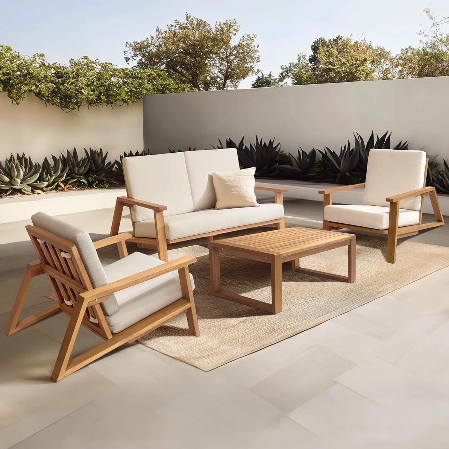 4-Piece Deep Seating Teak Pati - Outdoor Furniture Teak recensie en prijs