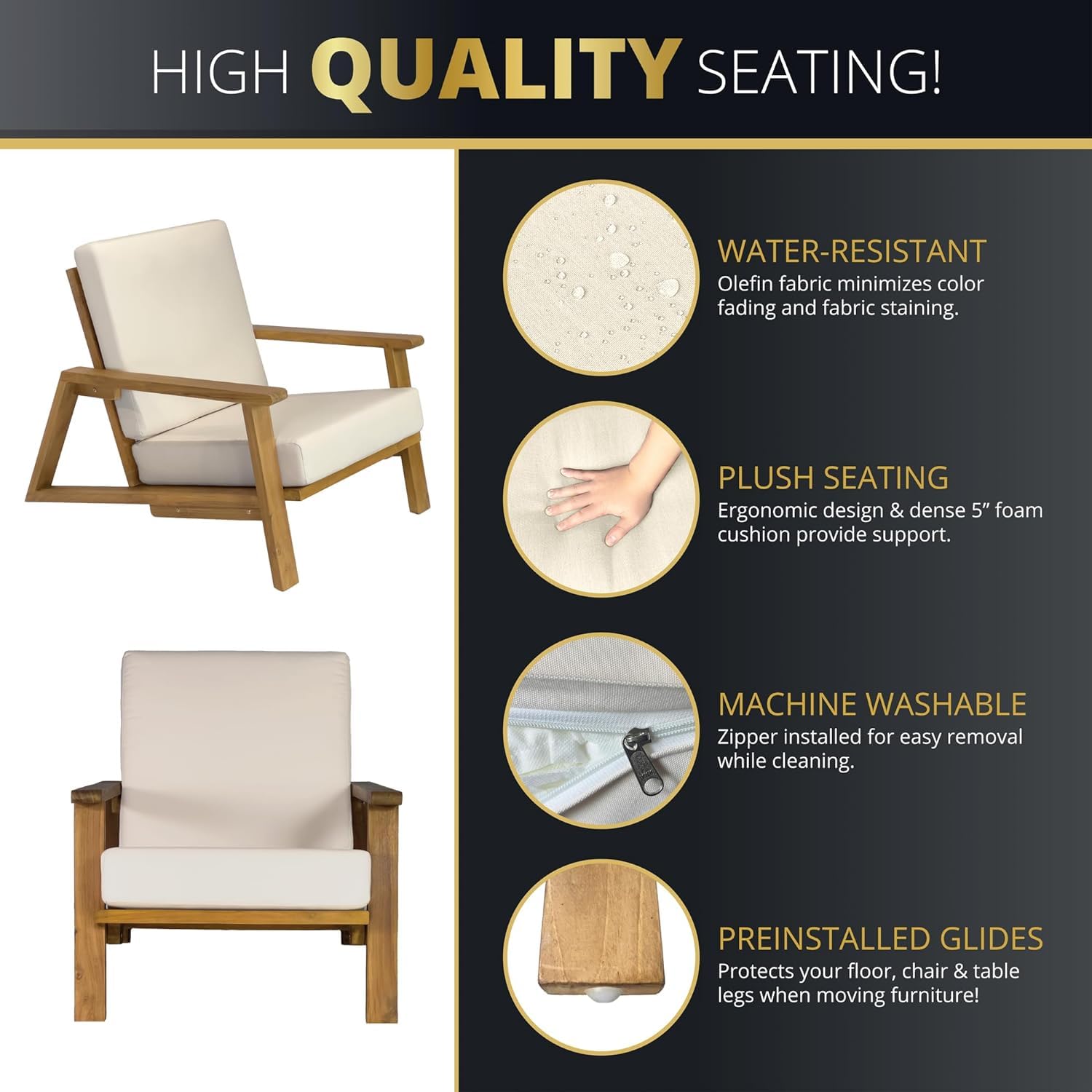 4-Piece Deep Seating Teak Pati - Outdoor Furniture Teak recensie en prijs