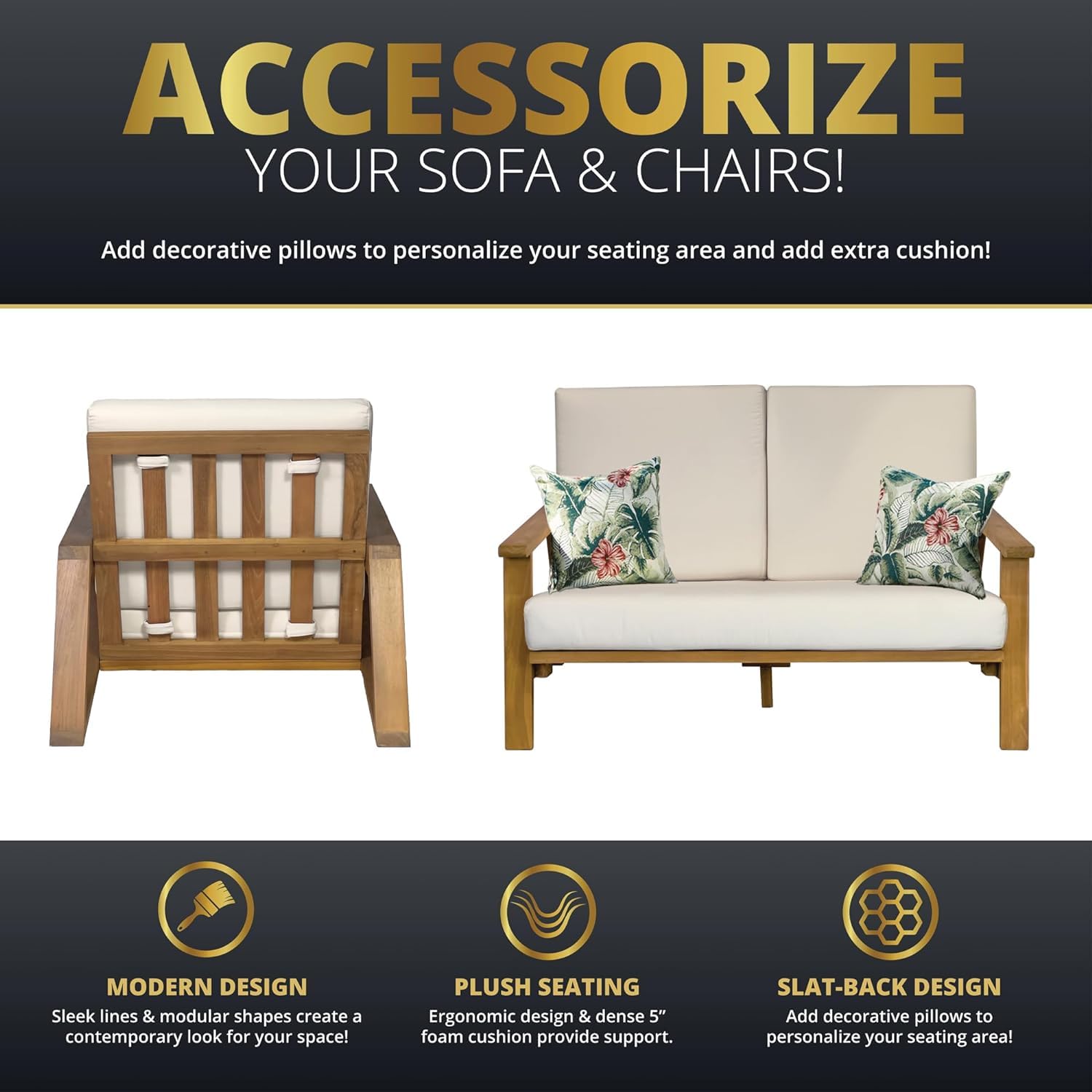 4-Piece Deep Seating Teak Pati - Outdoor Furniture Teak recensie en prijs