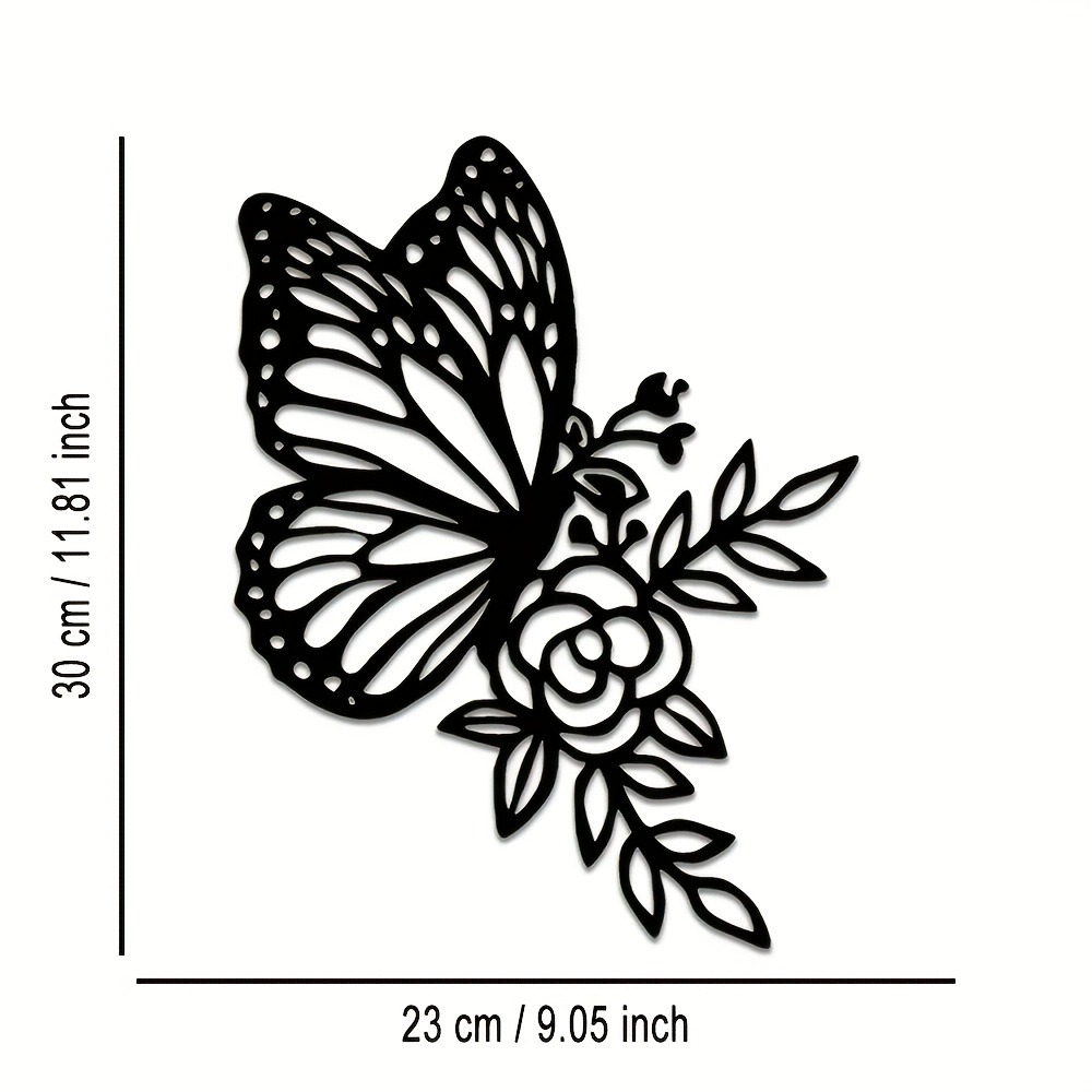 Metal Wall Art Butterfly Flowe - Outdoor Furniture Decor recensie en prijs