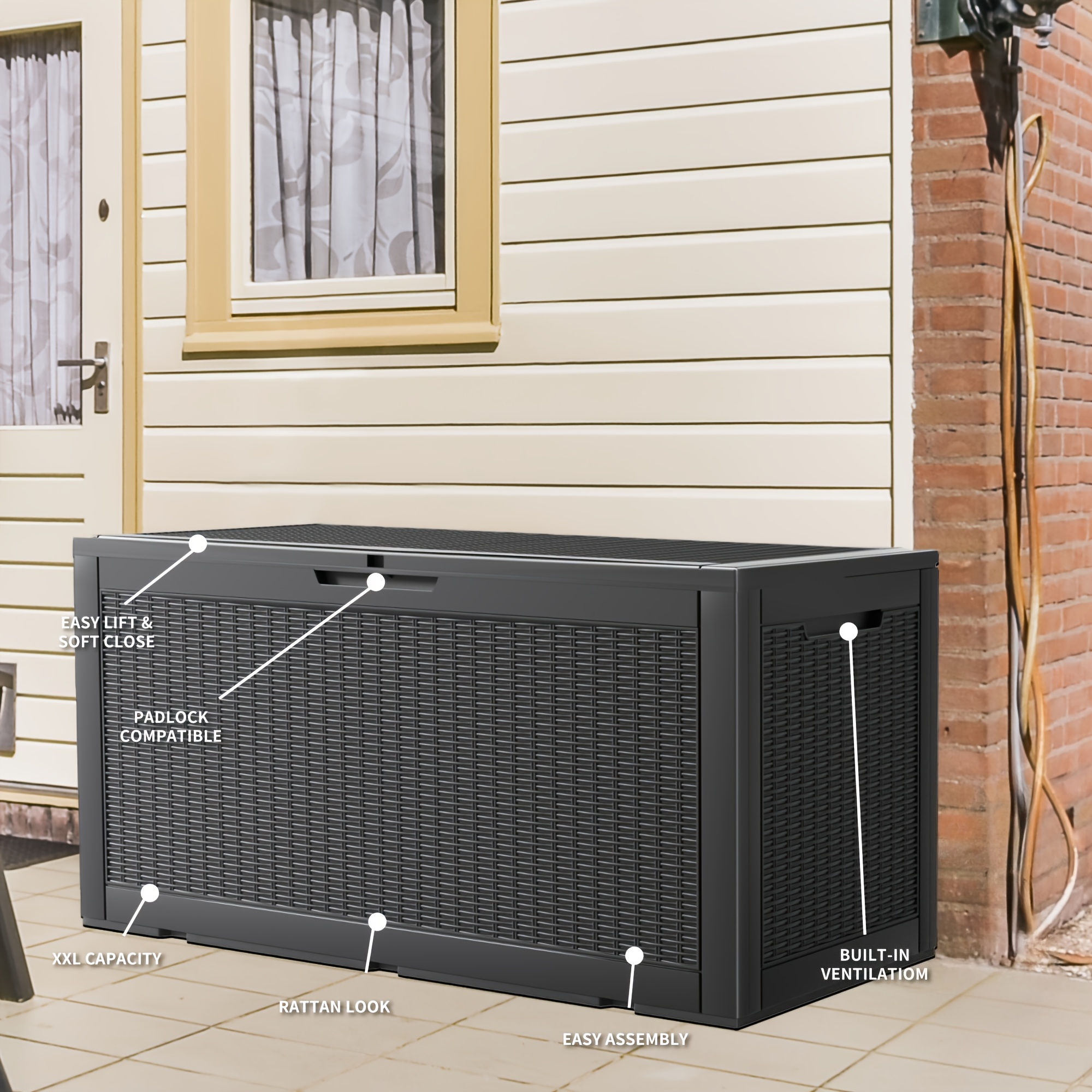 105 Gallon Waterproof Large Re - Outdoor Furniture With Storage For Cushions recensie en prijs