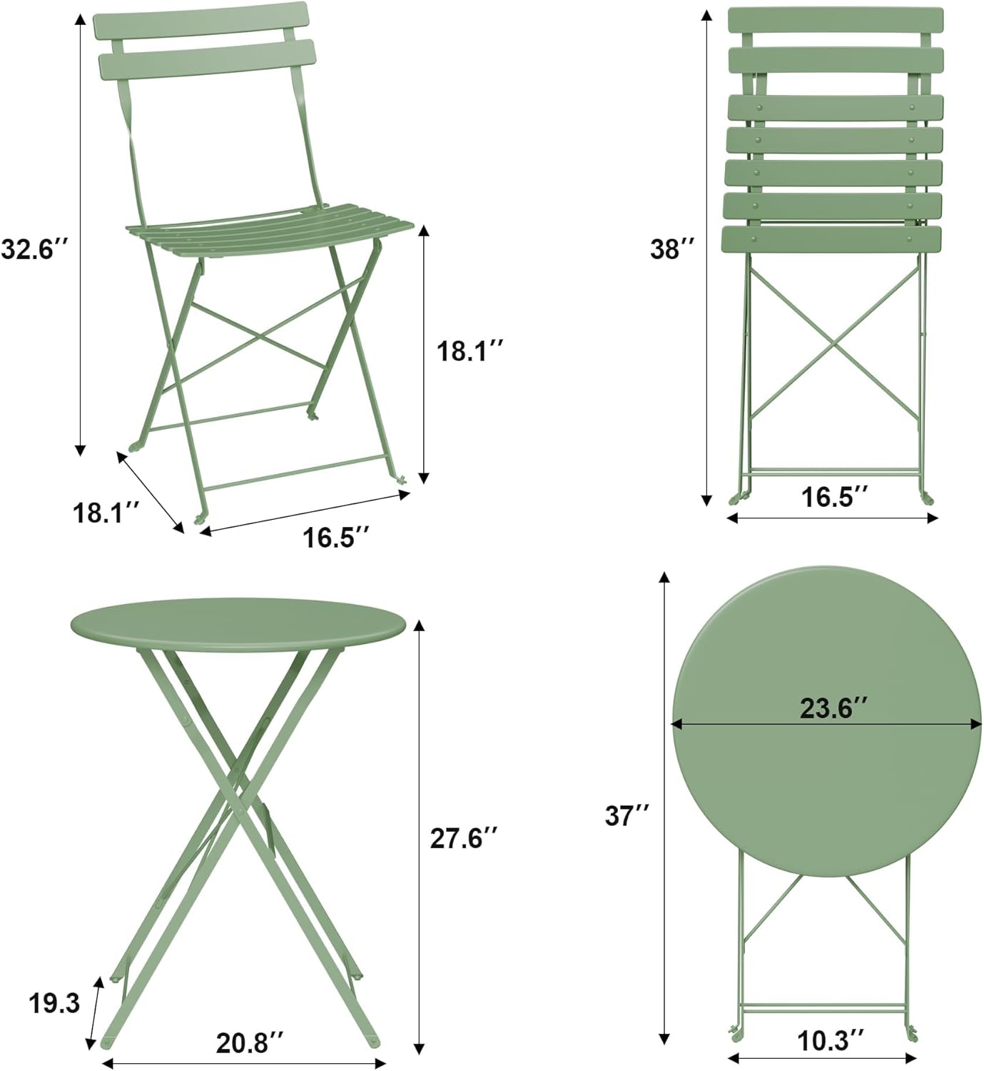3 Piece Foldable Bistro Set Ou - Outdoor Furniture One Piece recensie en prijs
