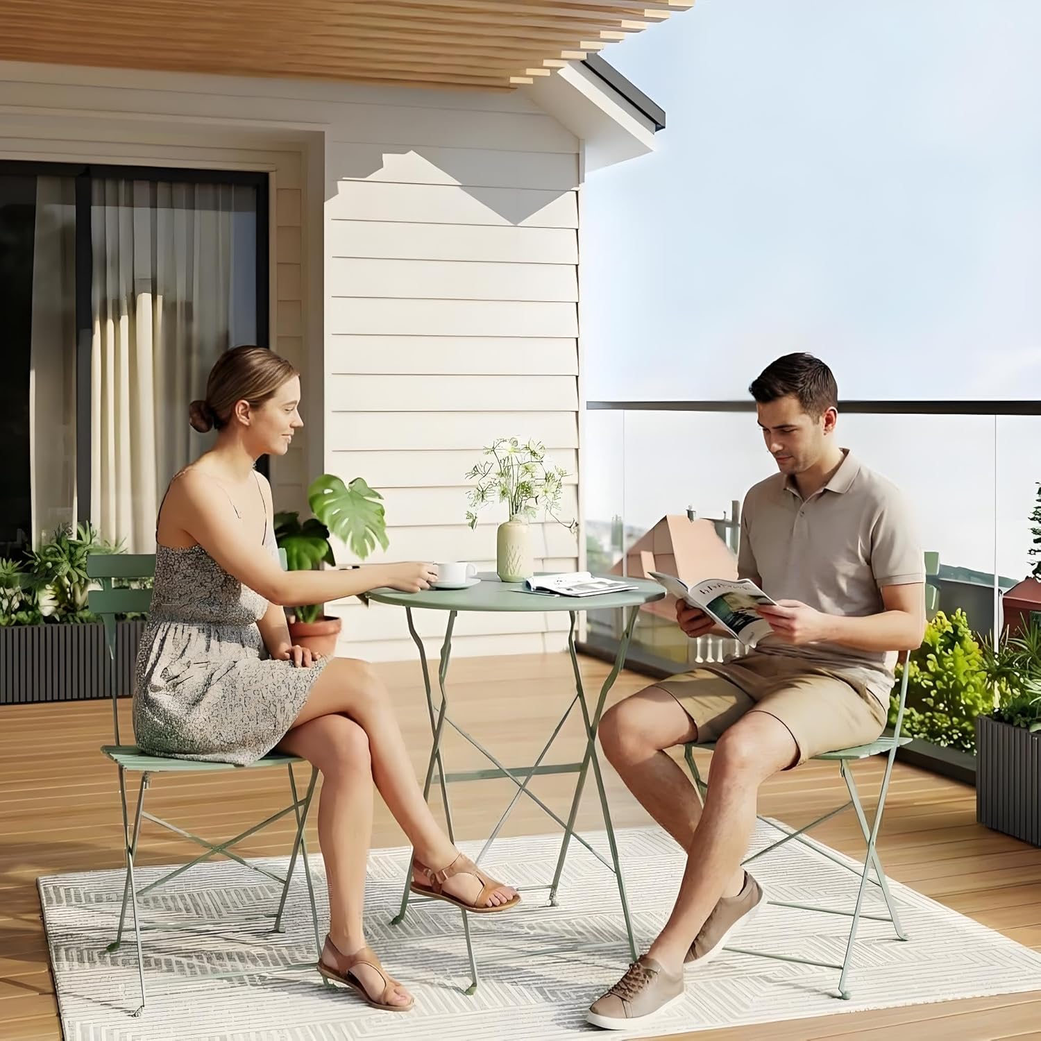 3 Piece Foldable Bistro Set Ou - Outdoor Furniture One Piece recensie en prijs