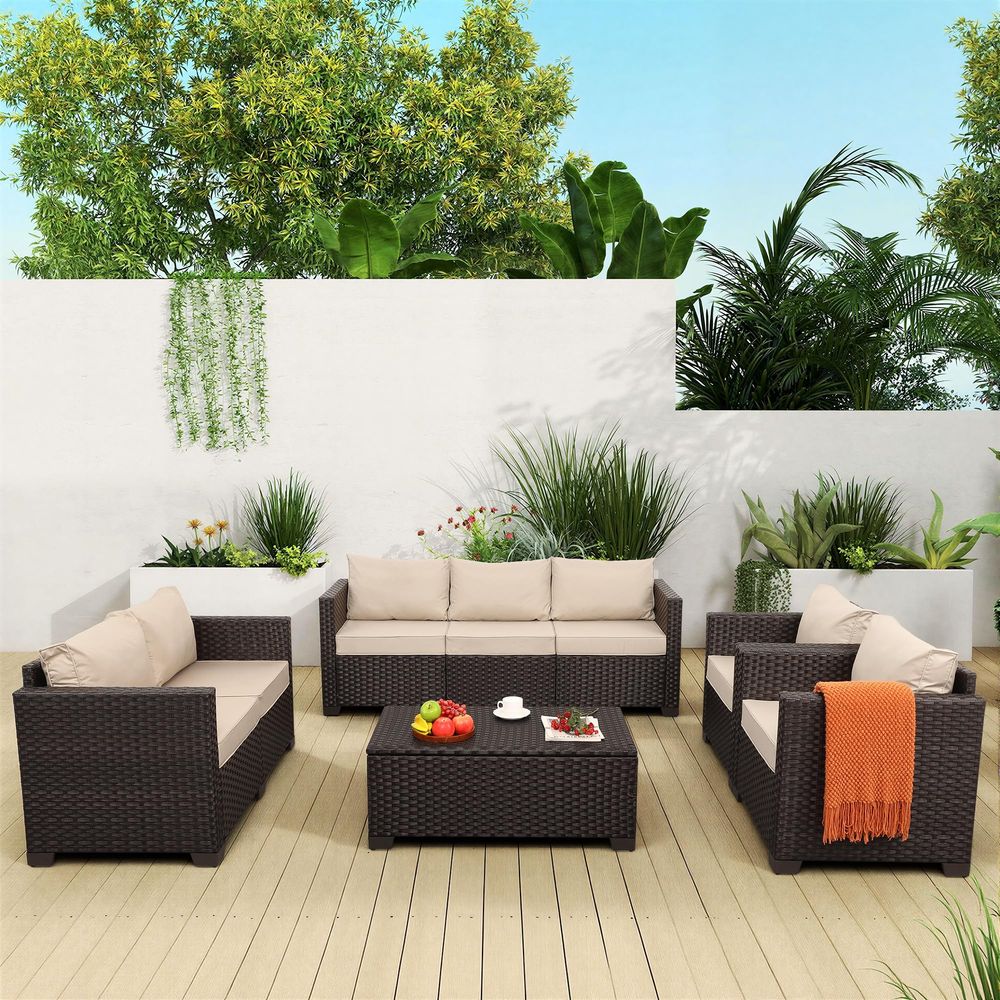 5Piece Outdoor Furniture Set P - Outdoor Furniture With Storage For Cushions recensie en prijs