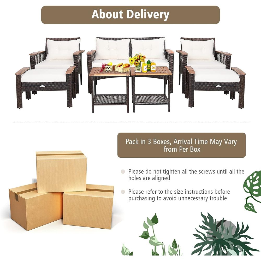 7-Piece Wicker Patio Furniture - Outdoor Furniture With Storage For Cushions recensie en prijs