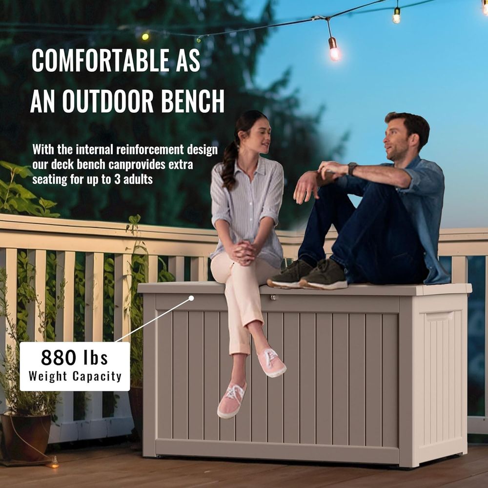 Gray 280 Gallon Weather-Resist - Outdoor Furniture With Storage For Cushions recensie en prijs