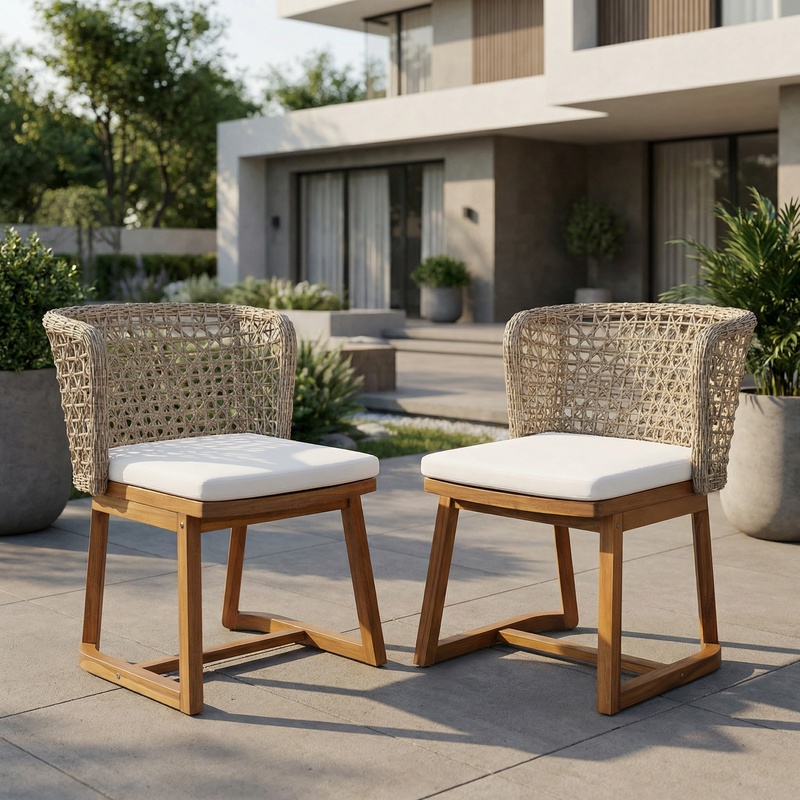 Acacia Wood Patio Chairs Set o - Outdoor Furniture Teak recensie en prijs
