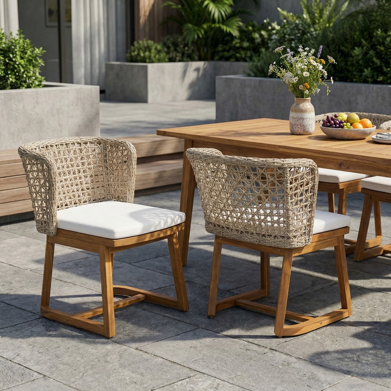 Acacia Wood Patio Chairs Set o - Outdoor Furniture Teak recensie en prijs